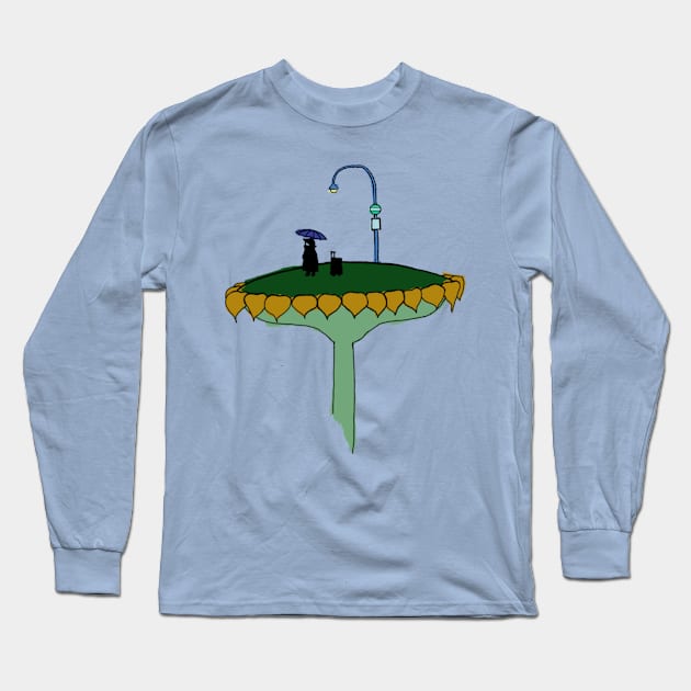 Sunflower Bus Stop Long Sleeve T-Shirt by ivielim